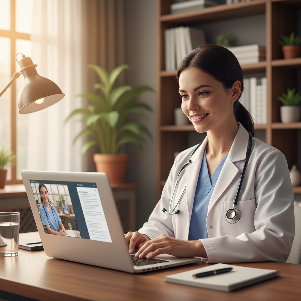 Doctor providing telemedicine virtual care
